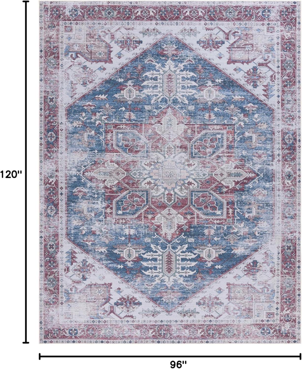 image:imageSAFAVIEH Washable Rug Tucson Collection 6 x 9 Dark Sage amp Ivory Slip Resistant amp Easy to Clean Ideal for Living Room Bedroom Dining Space TSN102FNavyRed