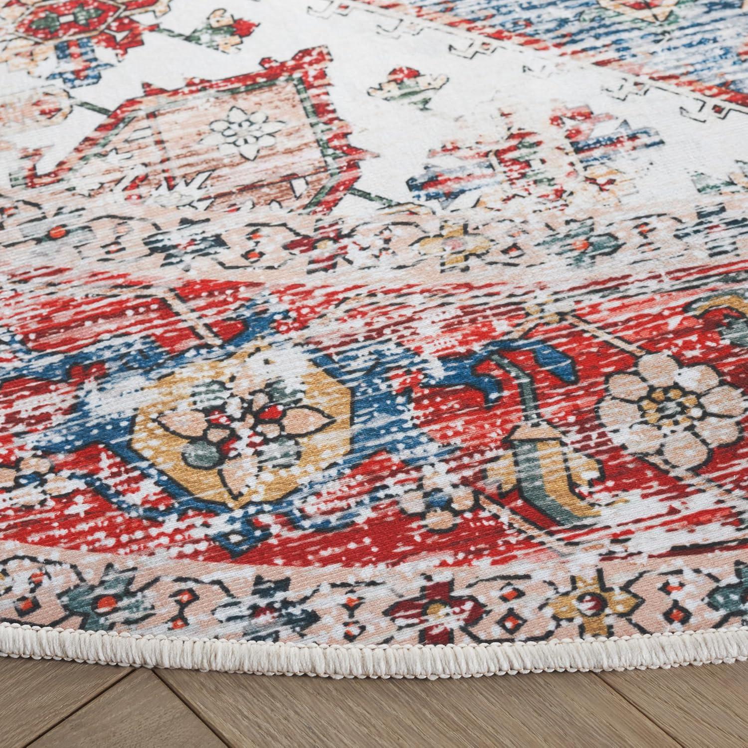 image:imageSAFAVIEH Washable Rug Tucson Collection 6 x 9 Dark Sage amp Ivory Slip Resistant amp Easy to Clean Ideal for Living Room Bedroom Dining Space TSN102FBlueRed