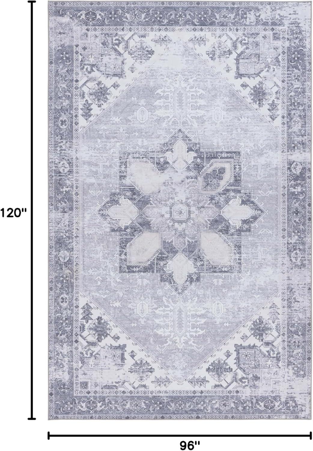 image:imageSAFAVIEH Washable Rug Tucson Collection 6 x 9 Dark Sage amp Ivory Slip Resistant amp Easy to Clean Ideal for Living Room Bedroom Dining Space TSN102FLight Grey