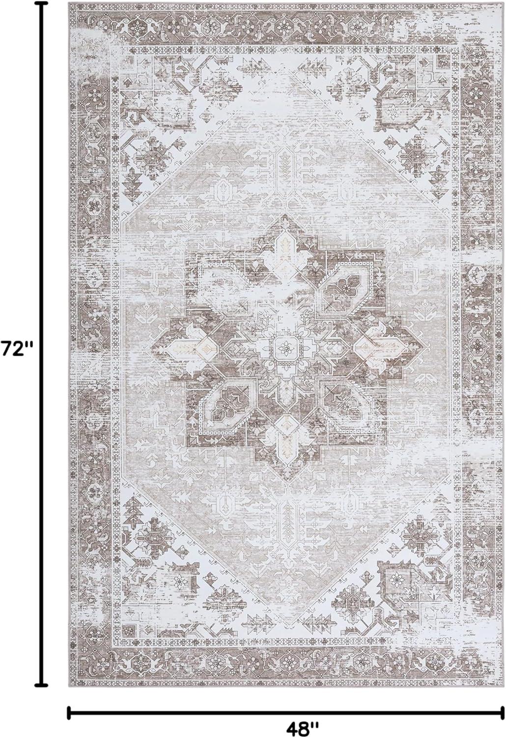 image:imageSAFAVIEH Washable Rug Tucson Collection 6 x 9 Dark Sage amp Ivory Slip Resistant amp Easy to Clean Ideal for Living Room Bedroom Dining Space TSN102FSageIvory