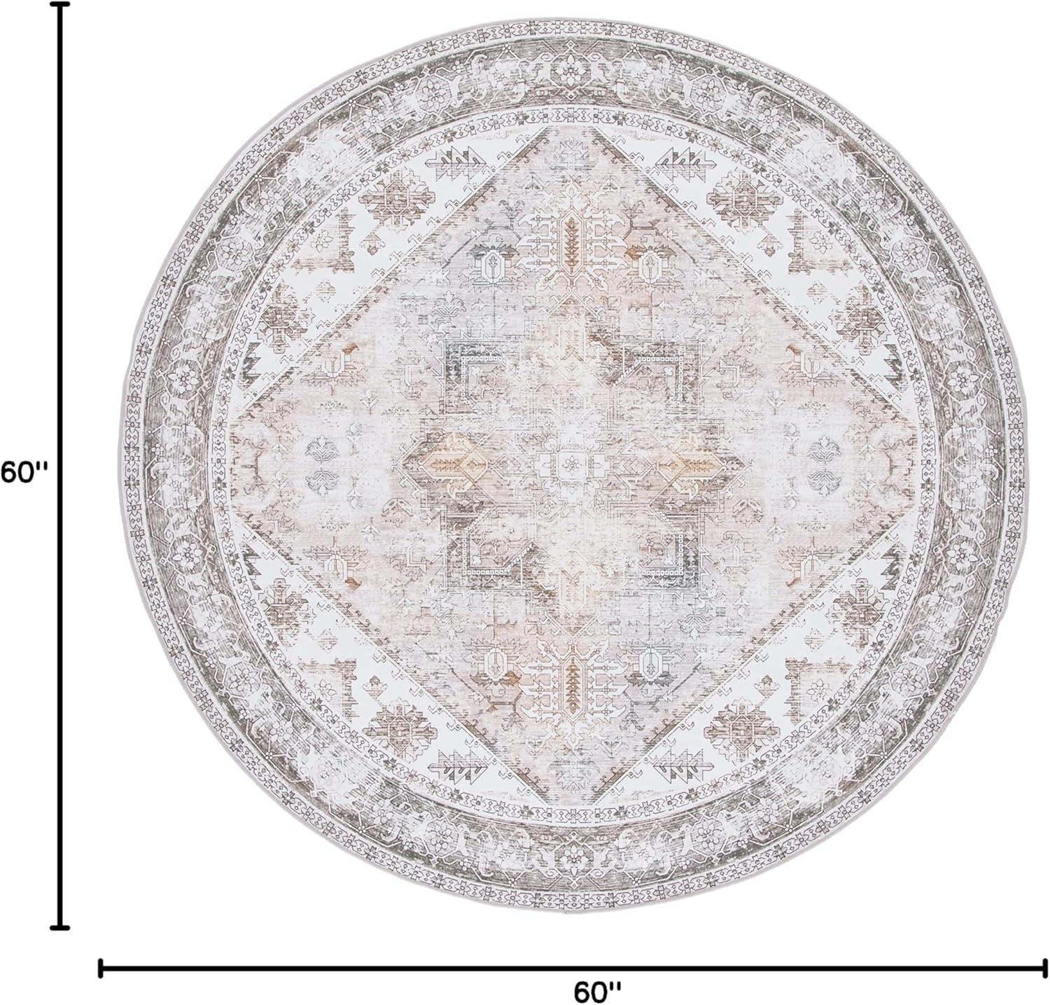 image:imageSAFAVIEH Washable Rug Tucson Collection 6 x 9 Dark Sage amp Ivory Slip Resistant amp Easy to Clean Ideal for Living Room Bedroom Dining Space TSN102FBeigeGrey