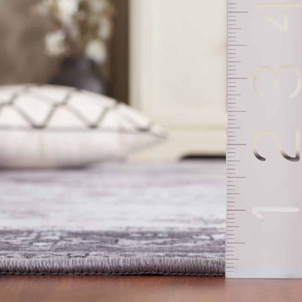 image:imageSAFAVIEH Washable Rug Tucson Collection 6 x 9 Dark Sage amp Ivory Slip Resistant amp Easy to Clean Ideal for Living Room Bedroom Dining Space TSN102FGrey