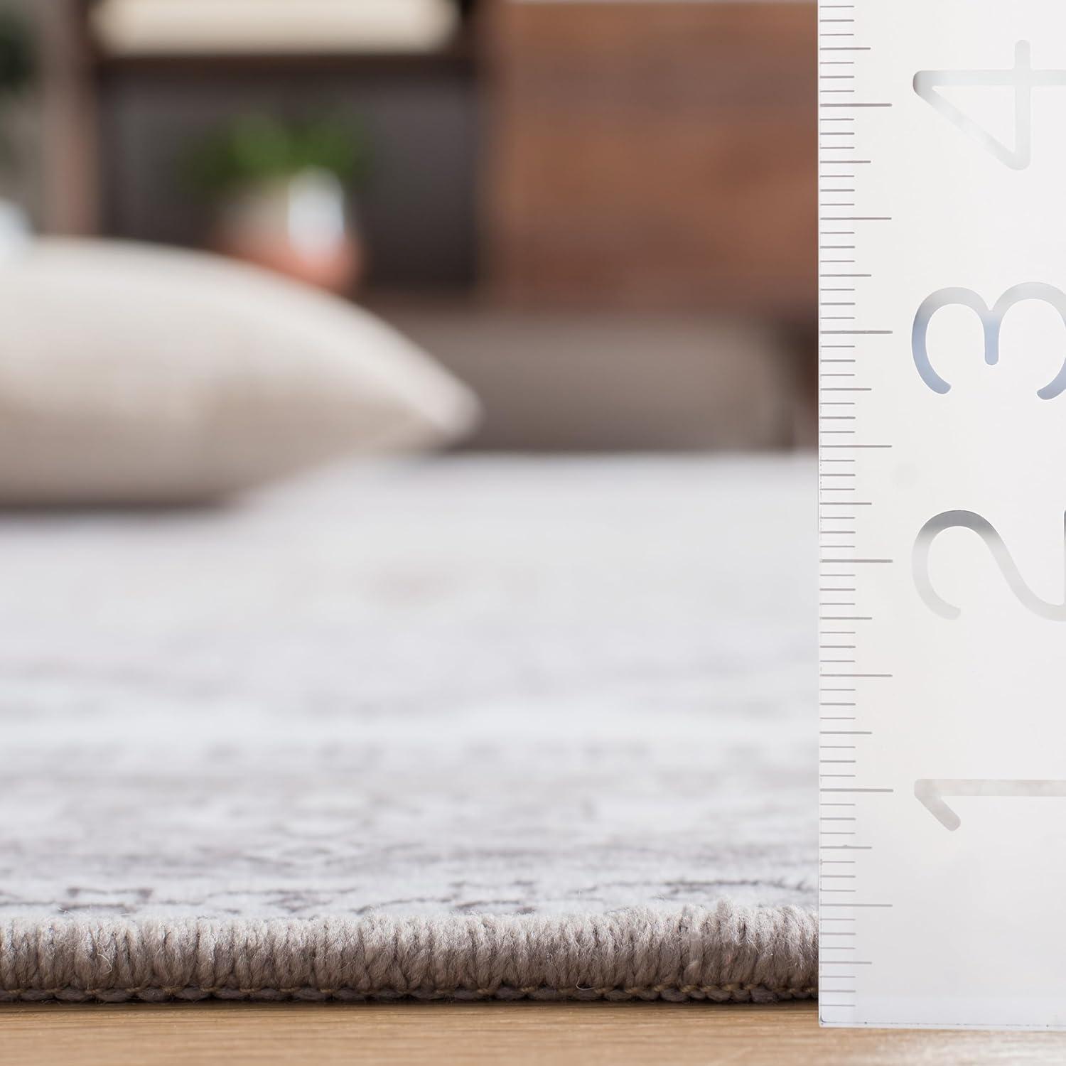 image:imageSAFAVIEH Washable Rug Tucson Collection 6 x 9 Dark Sage amp Ivory Slip Resistant amp Easy to Clean Ideal for Living Room Bedroom Dining Space TSN102FBeigeGrey