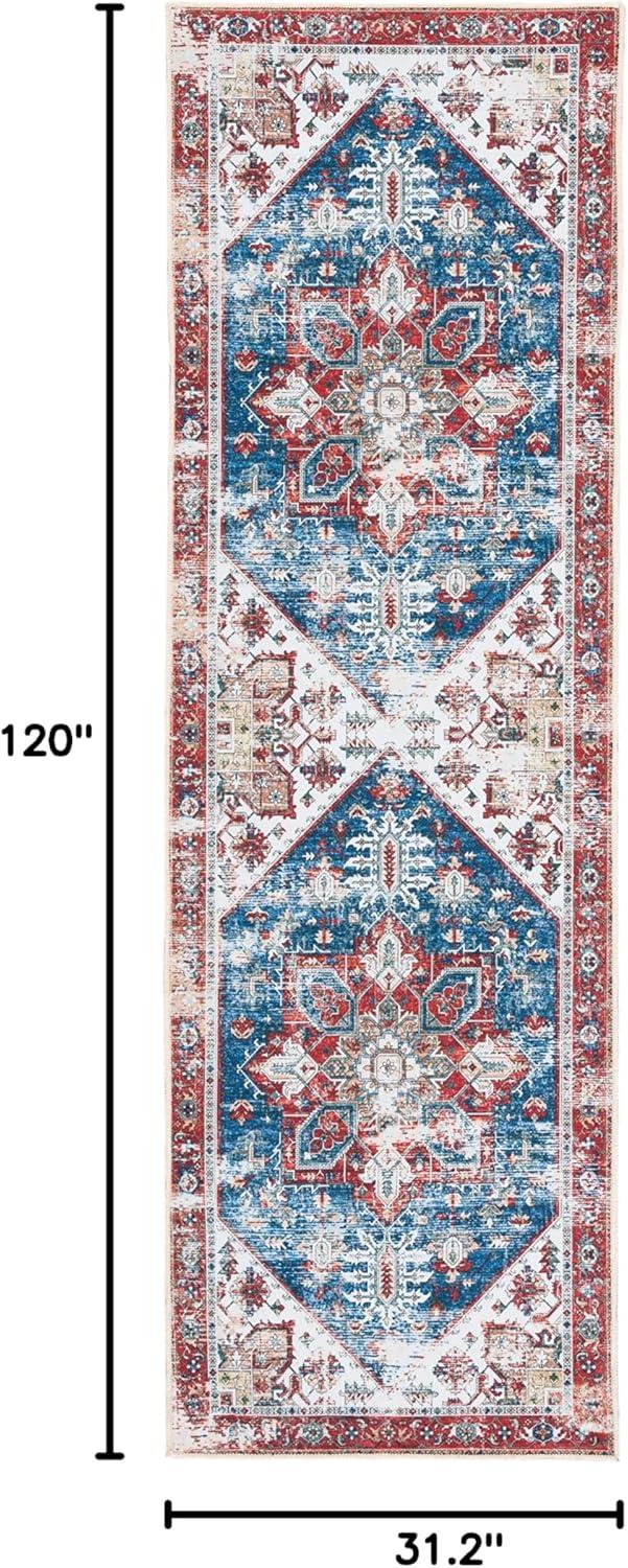 image:imageSAFAVIEH Washable Rug Tucson Collection 6 x 9 Dark Sage amp Ivory Slip Resistant amp Easy to Clean Ideal for Living Room Bedroom Dining Space TSN102FBlueRed