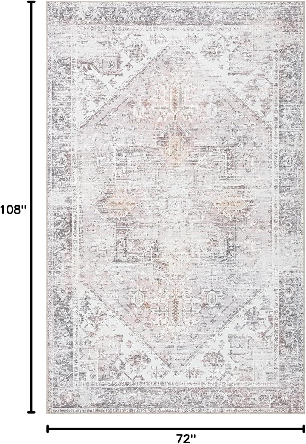 image:imageSAFAVIEH Washable Rug Tucson Collection 6 x 9 Dark Sage amp Ivory Slip Resistant amp Easy to Clean Ideal for Living Room Bedroom Dining Space TSN102FBeigeGrey