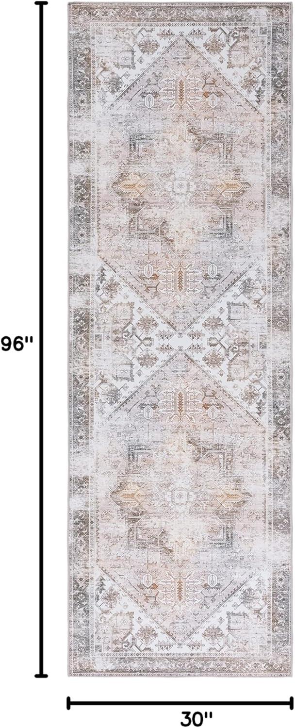 image:imageSAFAVIEH Washable Rug Tucson Collection 6 x 9 Dark Sage amp Ivory Slip Resistant amp Easy to Clean Ideal for Living Room Bedroom Dining Space TSN102FBeigeGrey