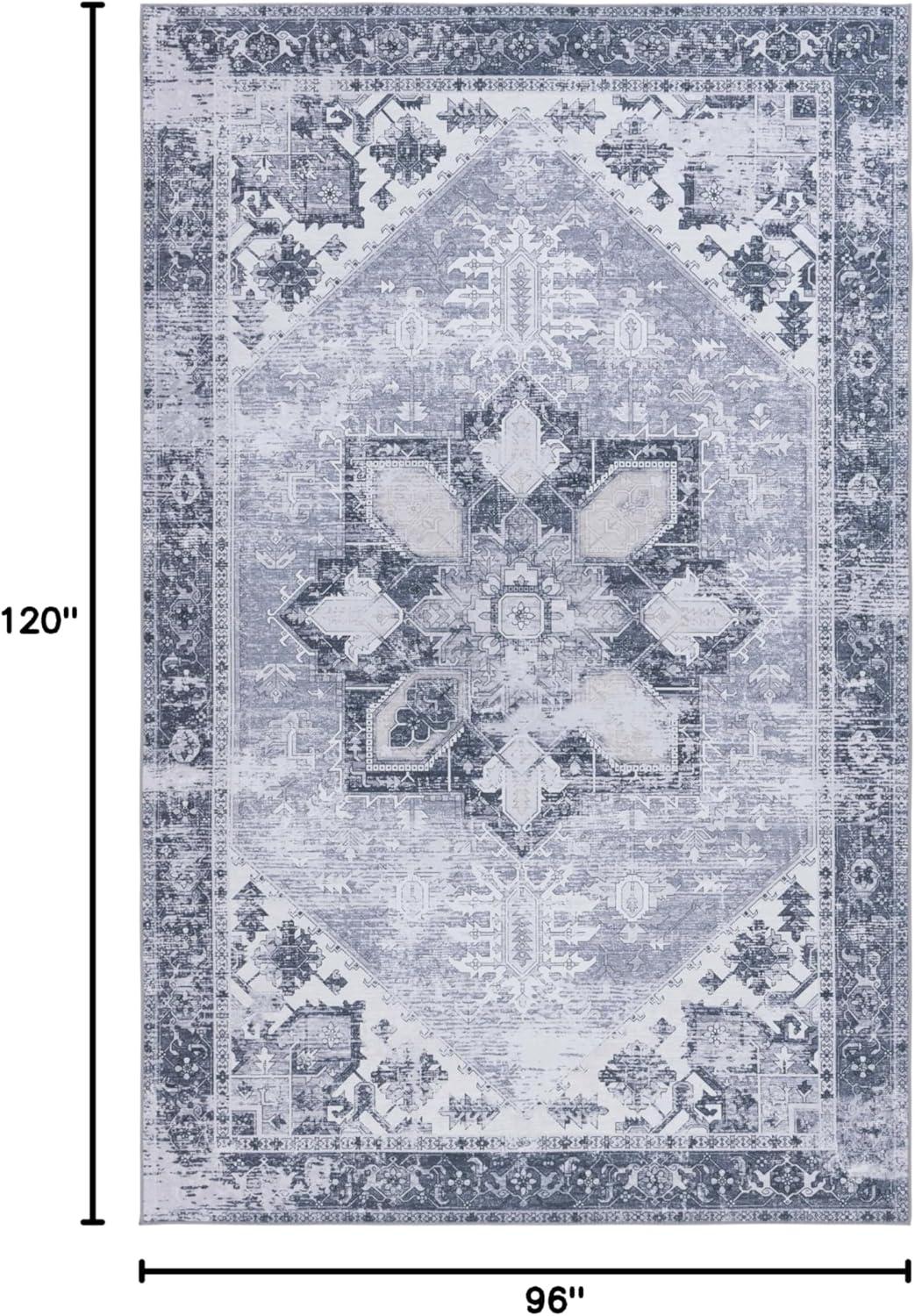 image:imageSAFAVIEH Washable Rug Tucson Collection 6 x 9 Dark Sage amp Ivory Slip Resistant amp Easy to Clean Ideal for Living Room Bedroom Dining Space TSN102FGrey