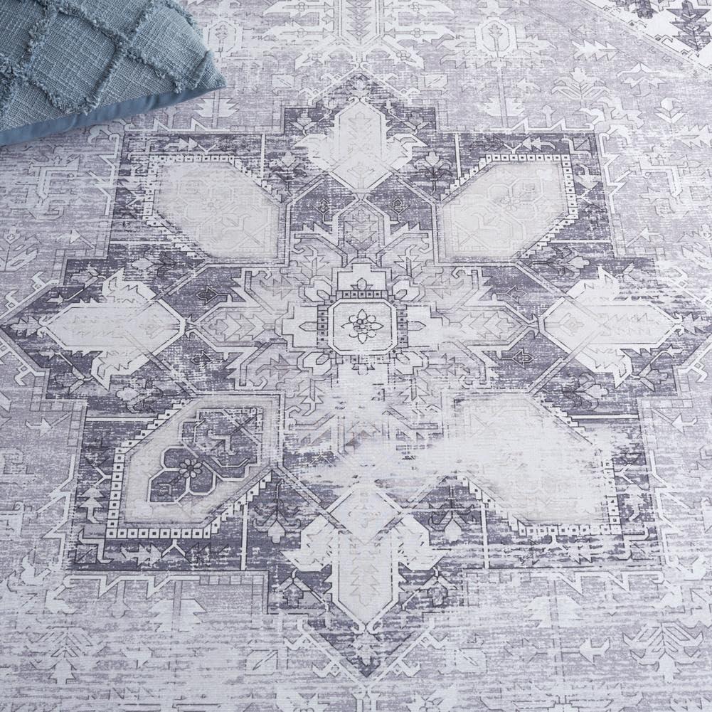image:imageSAFAVIEH Washable Rug Tucson Collection 6 x 9 Dark Sage amp Ivory Slip Resistant amp Easy to Clean Ideal for Living Room Bedroom Dining Space TSN102FLight Grey