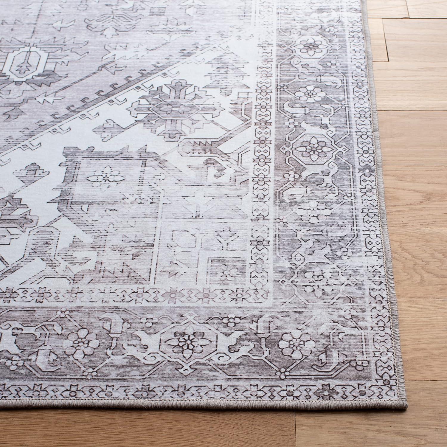 image:imageSAFAVIEH Washable Rug Tucson Collection 6 x 9 Dark Sage amp Ivory Slip Resistant amp Easy to Clean Ideal for Living Room Bedroom Dining Space TSN102FBeigeGrey