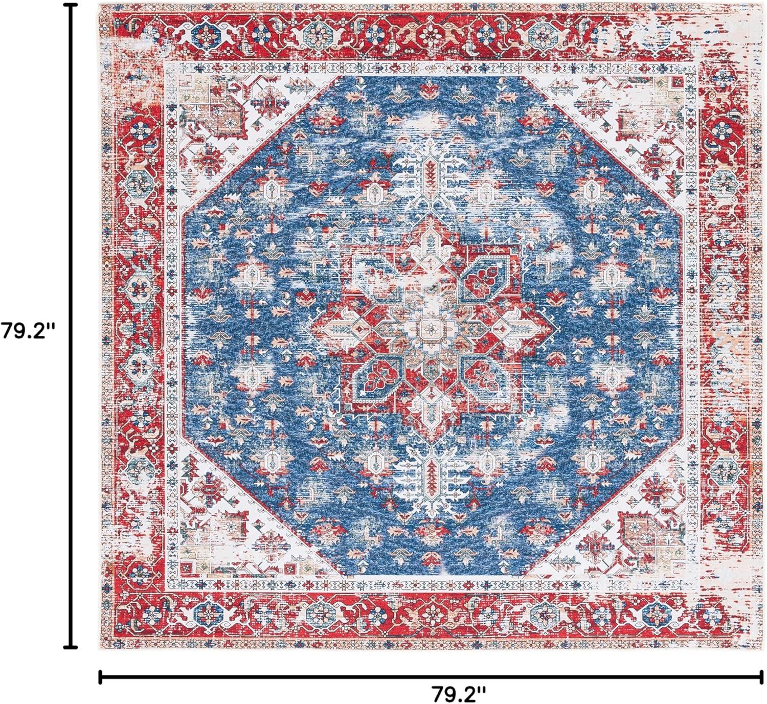 image:imageSAFAVIEH Washable Rug Tucson Collection 6 x 9 Dark Sage amp Ivory Slip Resistant amp Easy to Clean Ideal for Living Room Bedroom Dining Space TSN102FBlueRed