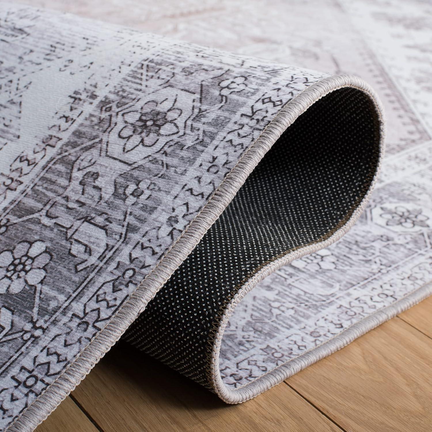 image:imageSAFAVIEH Washable Rug Tucson Collection 6 x 9 Dark Sage amp Ivory Slip Resistant amp Easy to Clean Ideal for Living Room Bedroom Dining Space TSN102FBeigeGrey