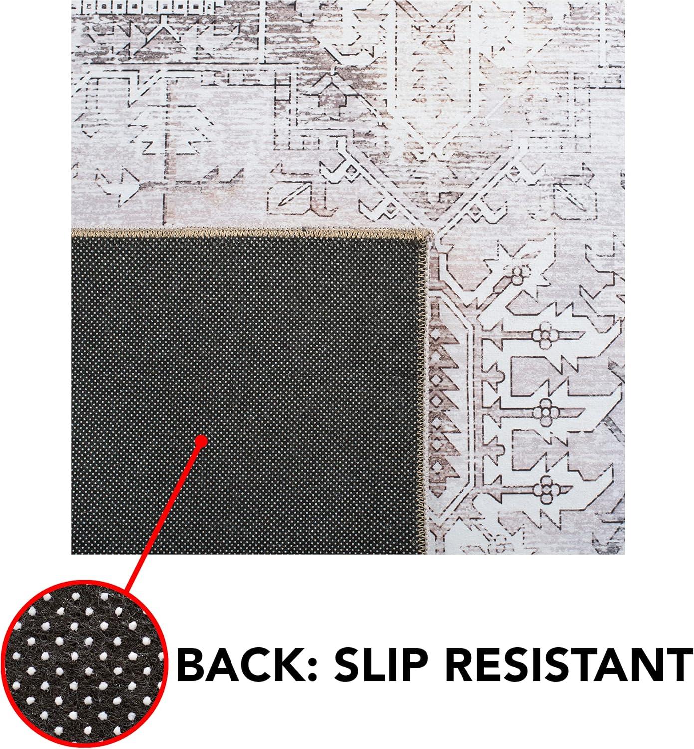 image:imageSAFAVIEH Washable Rug Tucson Collection 6 x 9 Dark Sage amp Ivory Slip Resistant amp Easy to Clean Ideal for Living Room Bedroom Dining Space TSN102FBeigeGrey