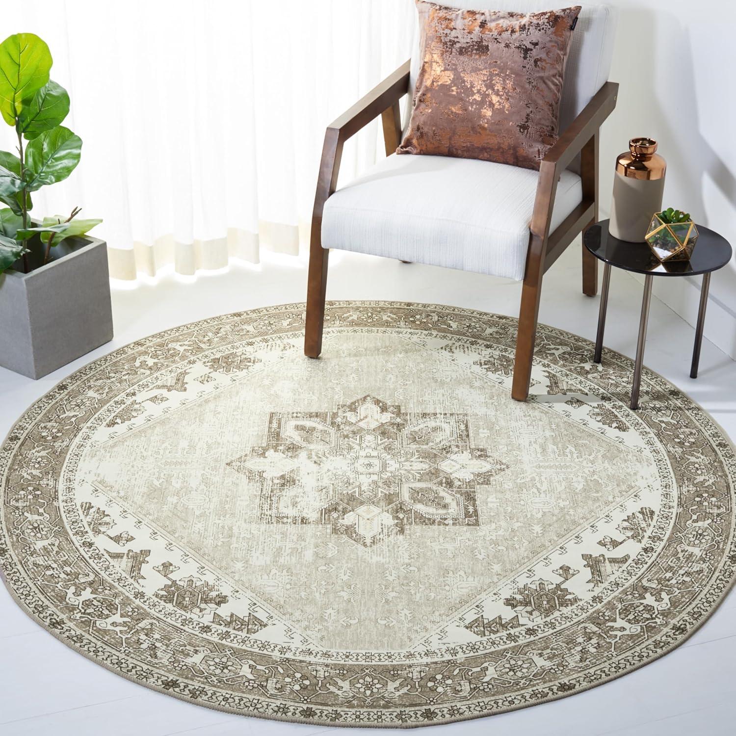image:imageSAFAVIEH Washable Rug Tucson Collection 6 x 9 Dark Sage amp Ivory Slip Resistant amp Easy to Clean Ideal for Living Room Bedroom Dining Space TSN102FSageIvory