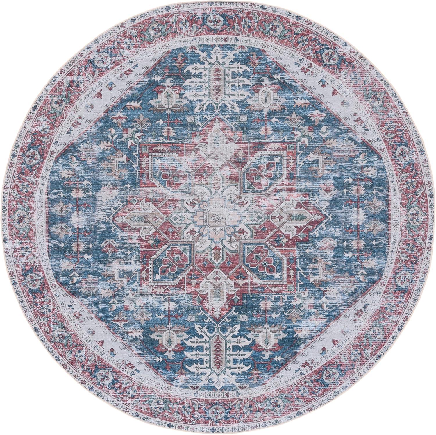 image:imageSAFAVIEH Washable Rug Tucson Collection 6 x 9 Dark Sage amp Ivory Slip Resistant amp Easy to Clean Ideal for Living Room Bedroom Dining Space TSN102FNavyRed