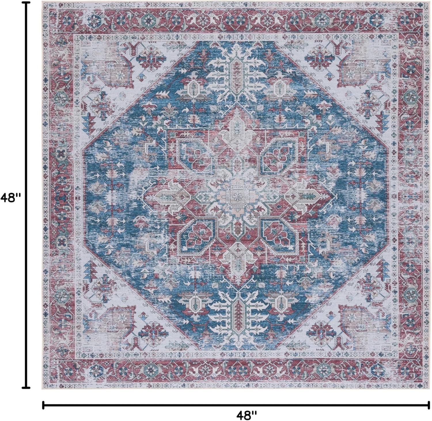 image:imageSAFAVIEH Washable Rug Tucson Collection 6 x 9 Dark Sage amp Ivory Slip Resistant amp Easy to Clean Ideal for Living Room Bedroom Dining Space TSN102FNavyRed