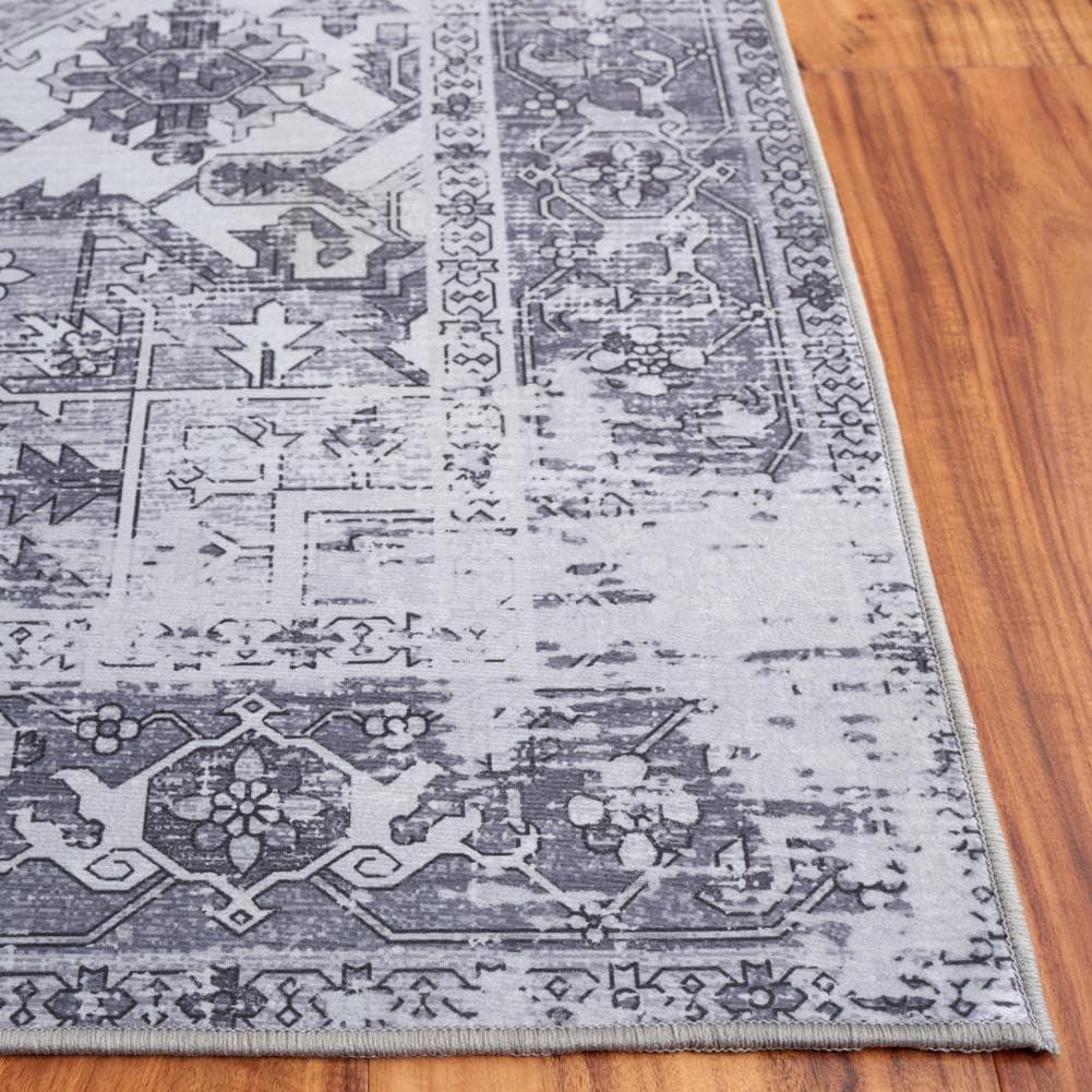 image:imageSAFAVIEH Washable Rug Tucson Collection 6 x 9 Dark Sage amp Ivory Slip Resistant amp Easy to Clean Ideal for Living Room Bedroom Dining Space TSN102FLight Grey