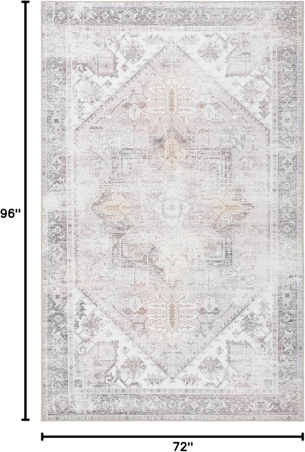 image:imageSAFAVIEH Washable Rug Tucson Collection 6 x 9 Dark Sage amp Ivory Slip Resistant amp Easy to Clean Ideal for Living Room Bedroom Dining Space TSN102FBeigeGrey