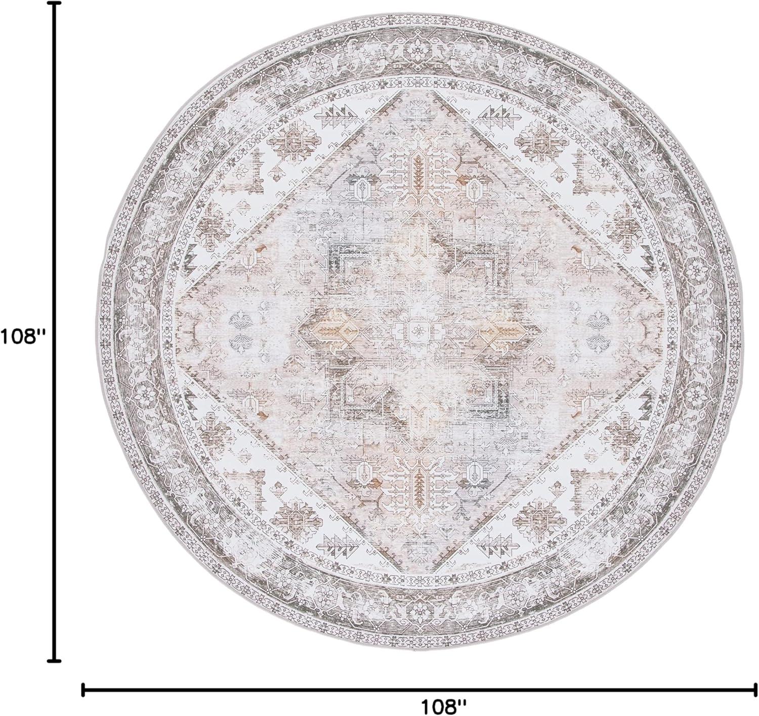 image:imageSAFAVIEH Washable Rug Tucson Collection 6 x 9 Dark Sage amp Ivory Slip Resistant amp Easy to Clean Ideal for Living Room Bedroom Dining Space TSN102FBeigeGrey