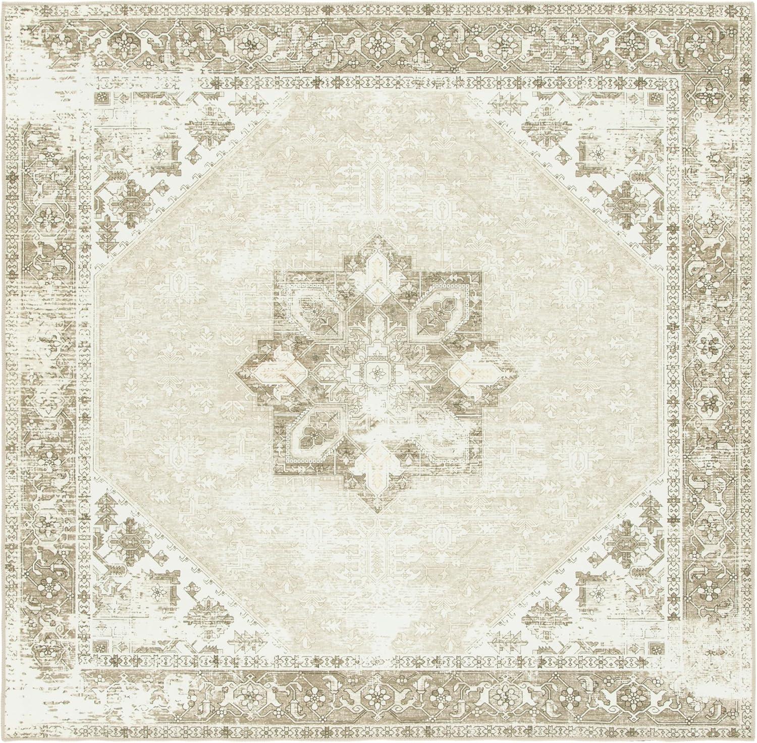image:imageSAFAVIEH Washable Rug Tucson Collection 6 x 9 Dark Sage amp Ivory Slip Resistant amp Easy to Clean Ideal for Living Room Bedroom Dining Space TSN102FSageIvory
