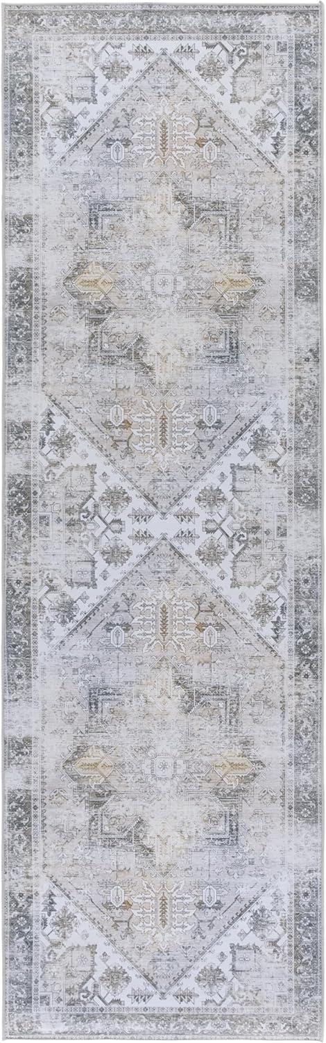 image:imageSAFAVIEH Washable Rug Tucson Collection 6 x 9 Dark Sage amp Ivory Slip Resistant amp Easy to Clean Ideal for Living Room Bedroom Dining Space TSN102FBeigeGrey