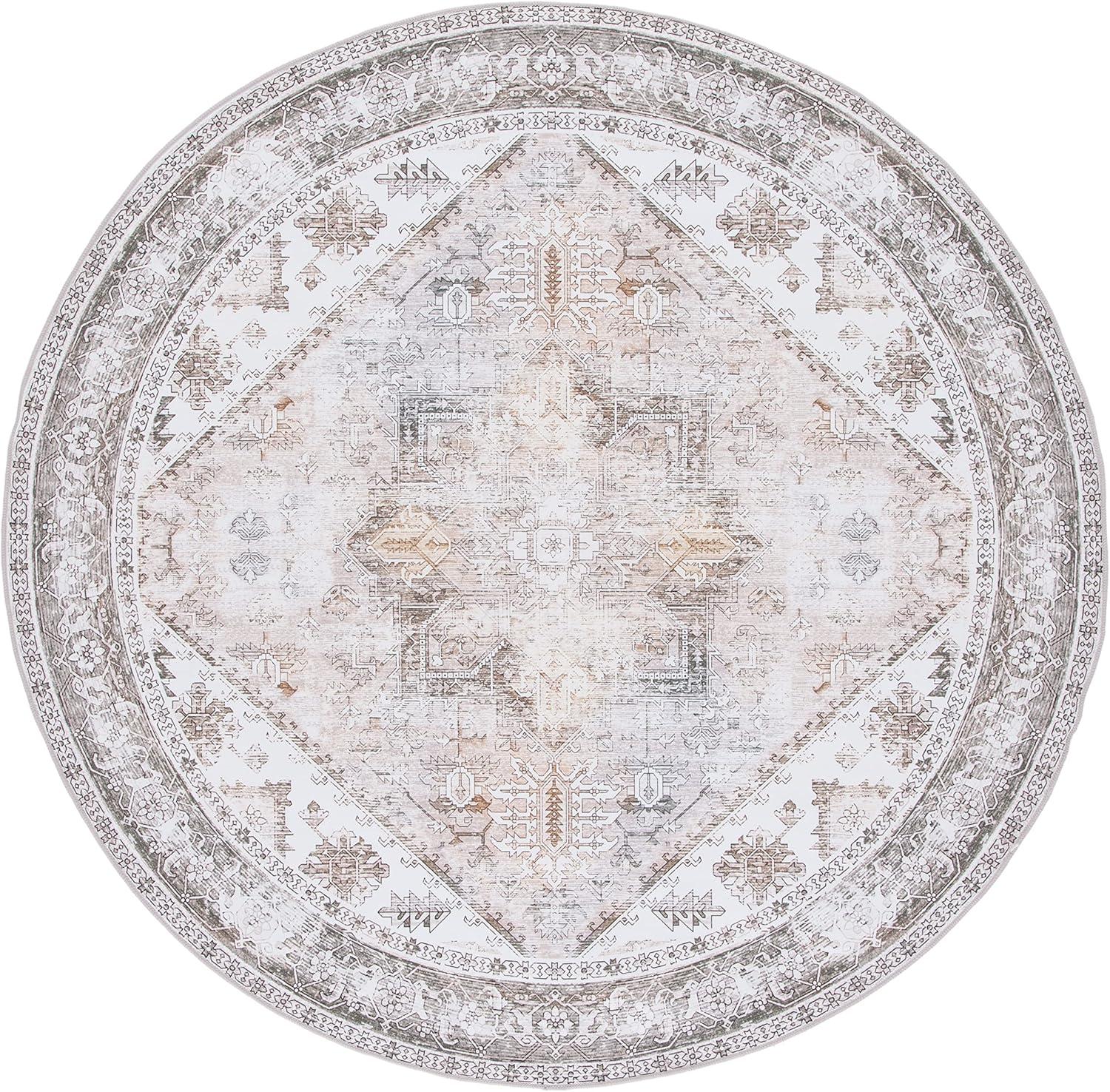 image:imageSAFAVIEH Washable Rug Tucson Collection 6 x 9 Dark Sage amp Ivory Slip Resistant amp Easy to Clean Ideal for Living Room Bedroom Dining Space TSN102FBeigeGrey