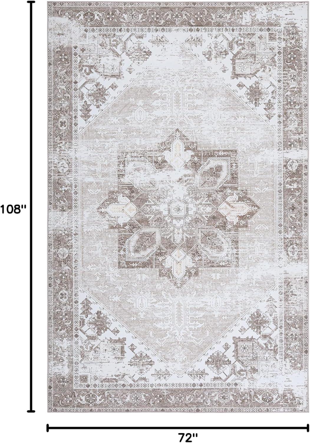 image:imageSAFAVIEH Washable Rug Tucson Collection 6 x 9 Dark Sage amp Ivory Slip Resistant amp Easy to Clean Ideal for Living Room Bedroom Dining Space TSN102FSageIvory