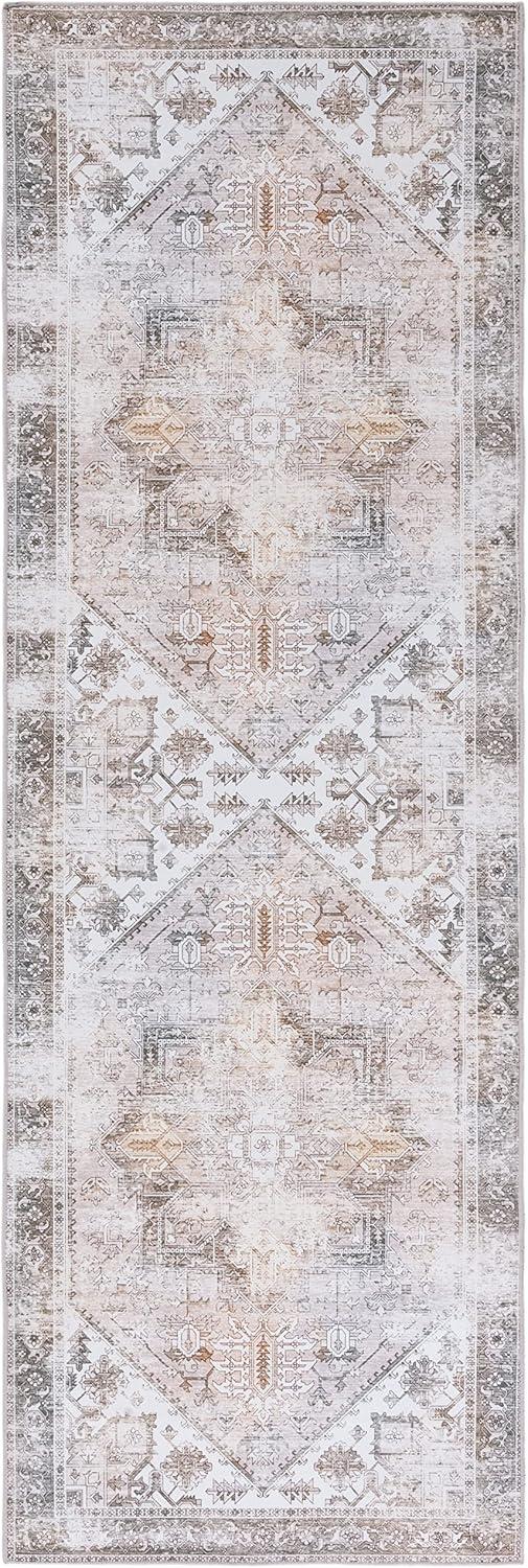image:imageSAFAVIEH Washable Rug Tucson Collection 6 x 9 Dark Sage amp Ivory Slip Resistant amp Easy to Clean Ideal for Living Room Bedroom Dining Space TSN102FBeigeGrey