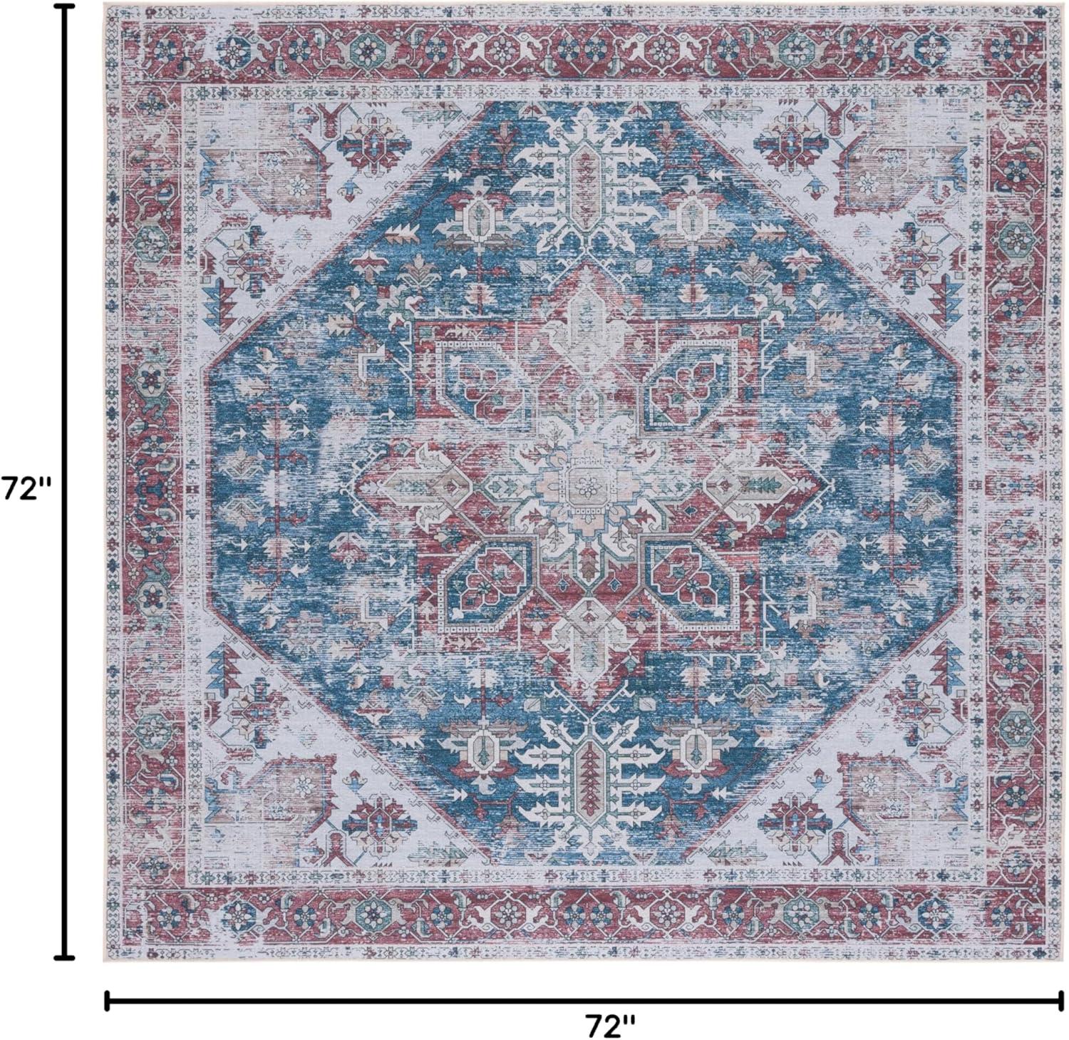 image:imageSAFAVIEH Washable Rug Tucson Collection 6 x 9 Dark Sage amp Ivory Slip Resistant amp Easy to Clean Ideal for Living Room Bedroom Dining Space TSN102FNavyRed