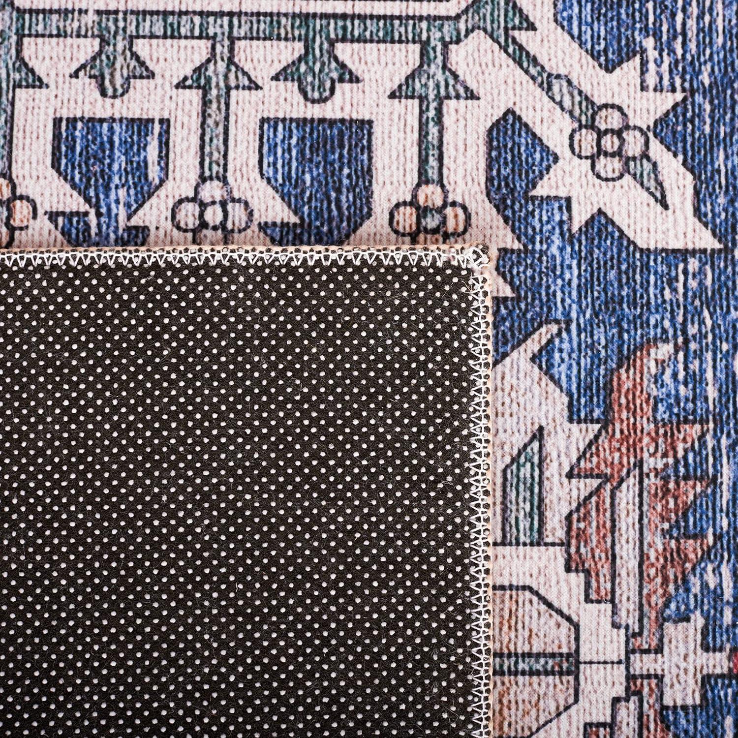 image:imageSAFAVIEH Washable Rug Tucson Collection 6 x 9 Dark Sage amp Ivory Slip Resistant amp Easy to Clean Ideal for Living Room Bedroom Dining Space TSN102FNavyRed