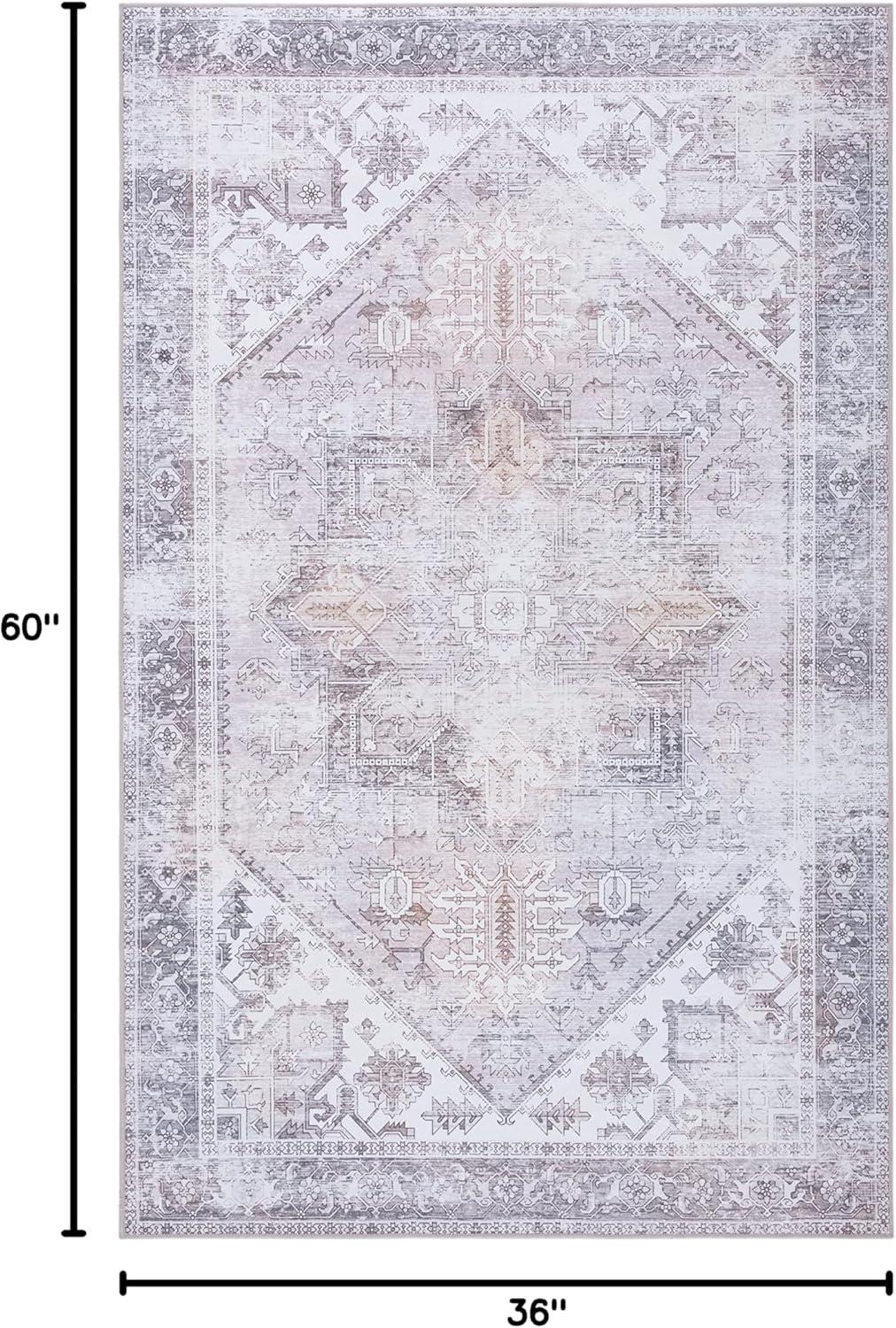 image:imageSAFAVIEH Washable Rug Tucson Collection 6 x 9 Dark Sage amp Ivory Slip Resistant amp Easy to Clean Ideal for Living Room Bedroom Dining Space TSN102FBeigeGrey