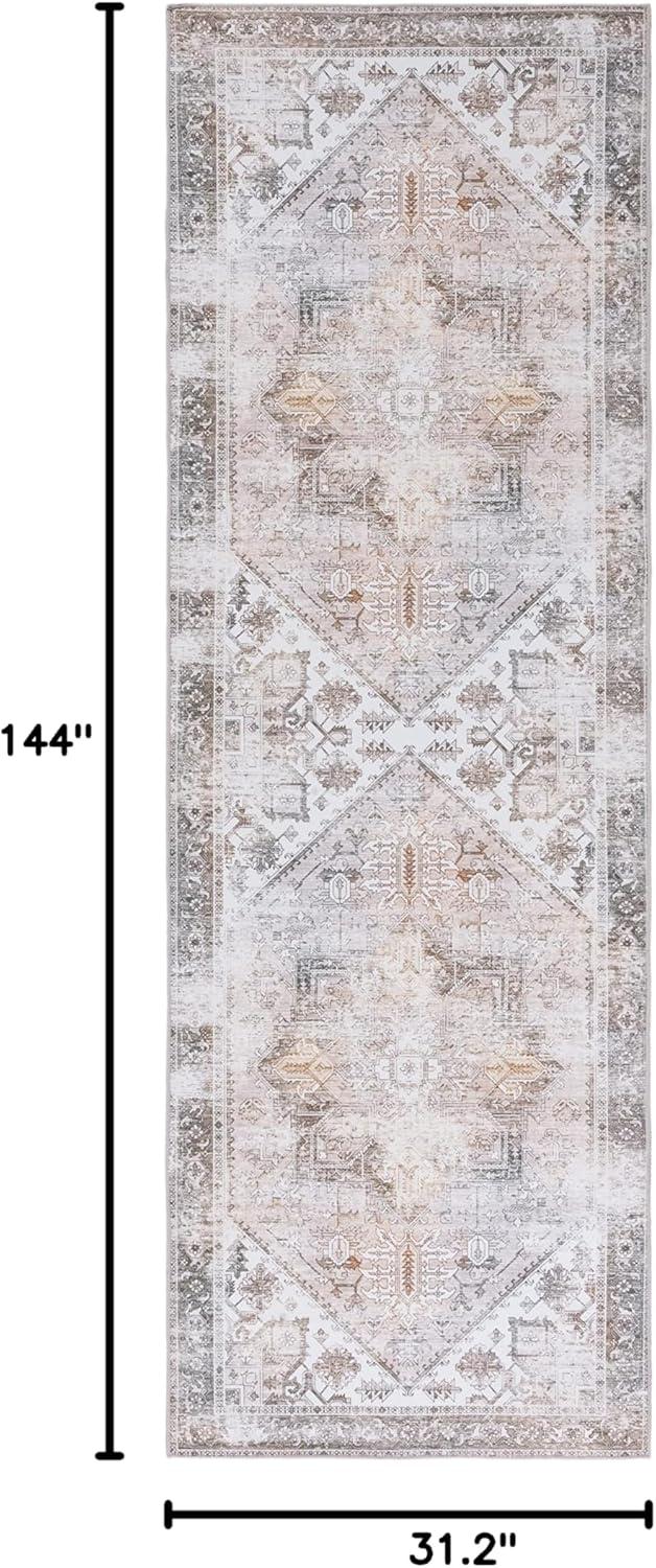image:imageSAFAVIEH Washable Rug Tucson Collection 6 x 9 Dark Sage amp Ivory Slip Resistant amp Easy to Clean Ideal for Living Room Bedroom Dining Space TSN102FBeigeGrey