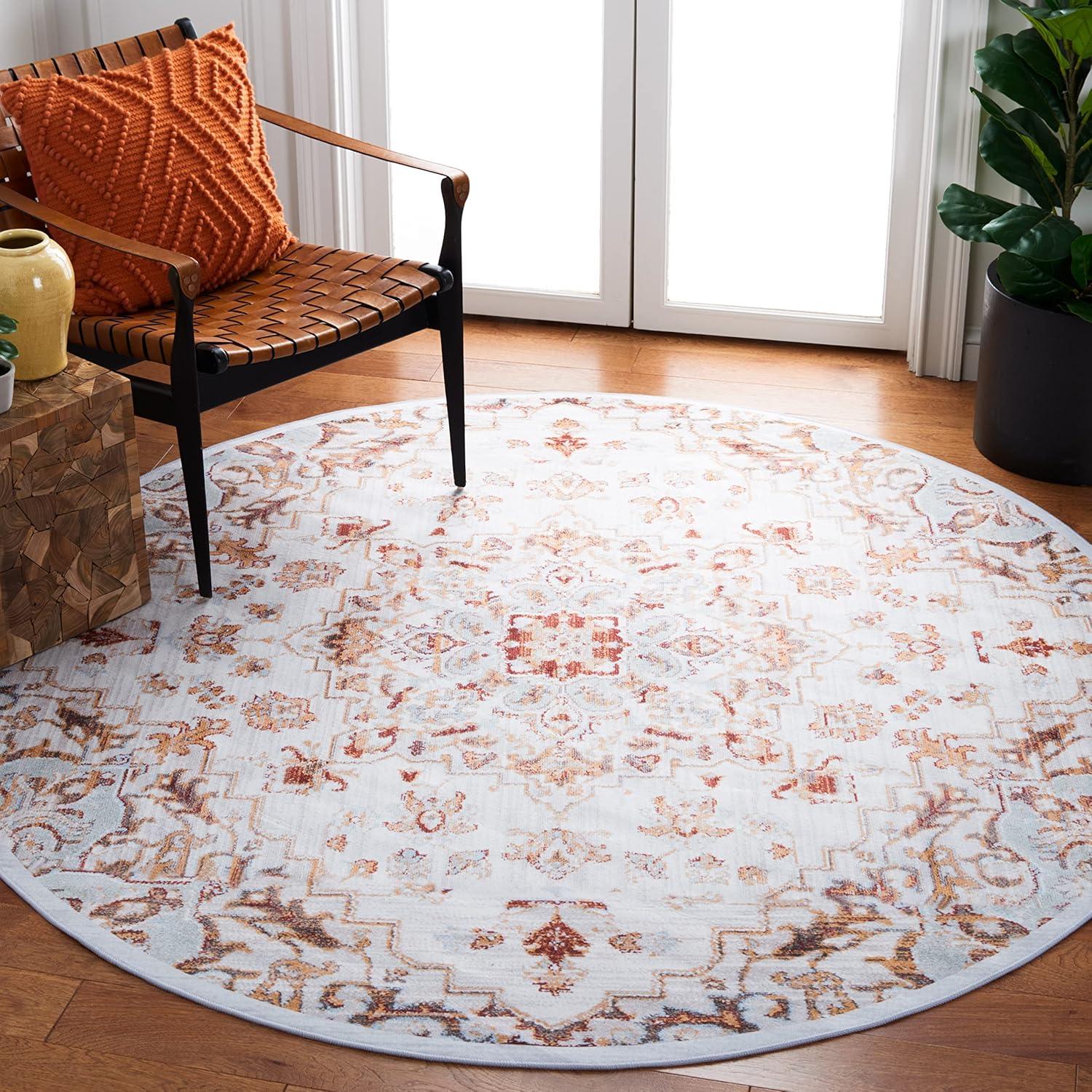 image:imageSAFAVIEH Washable Rug Tucson Collection 8 x 10 Beige amp Grey Slip Resistant amp Easy to Clean Ideal for Living Room Bedroom Dining Space TSN103BBeigeGrey