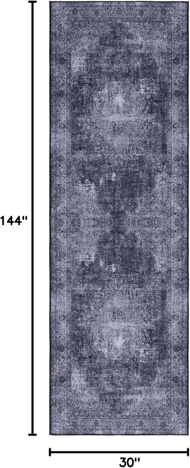 image:imageSAFAVIEH Washable Rug Tucson Collection 8 x 10 Black amp Grey Slip Resistant amp Easy to Clean Ideal for Living Room Bedroom Dining Space TSN190ZBlackGrey