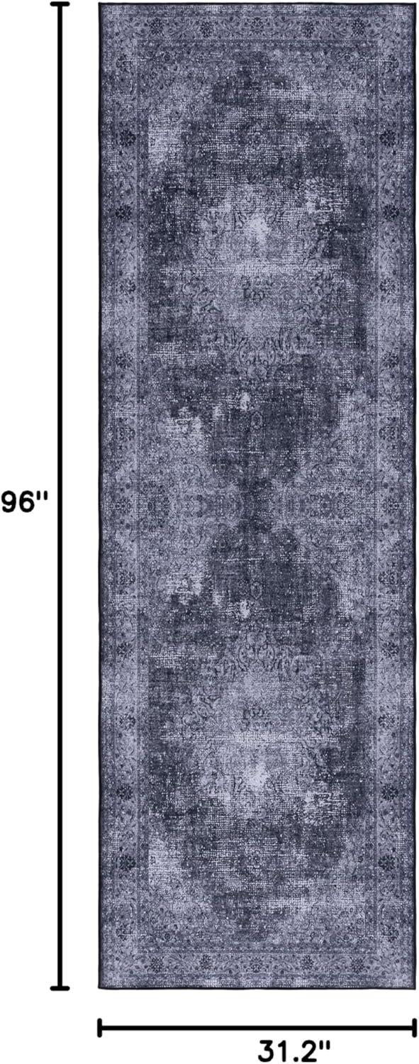 image:imageSAFAVIEH Washable Rug Tucson Collection 8 x 10 Black amp Grey Slip Resistant amp Easy to Clean Ideal for Living Room Bedroom Dining Space TSN190ZBlackGrey