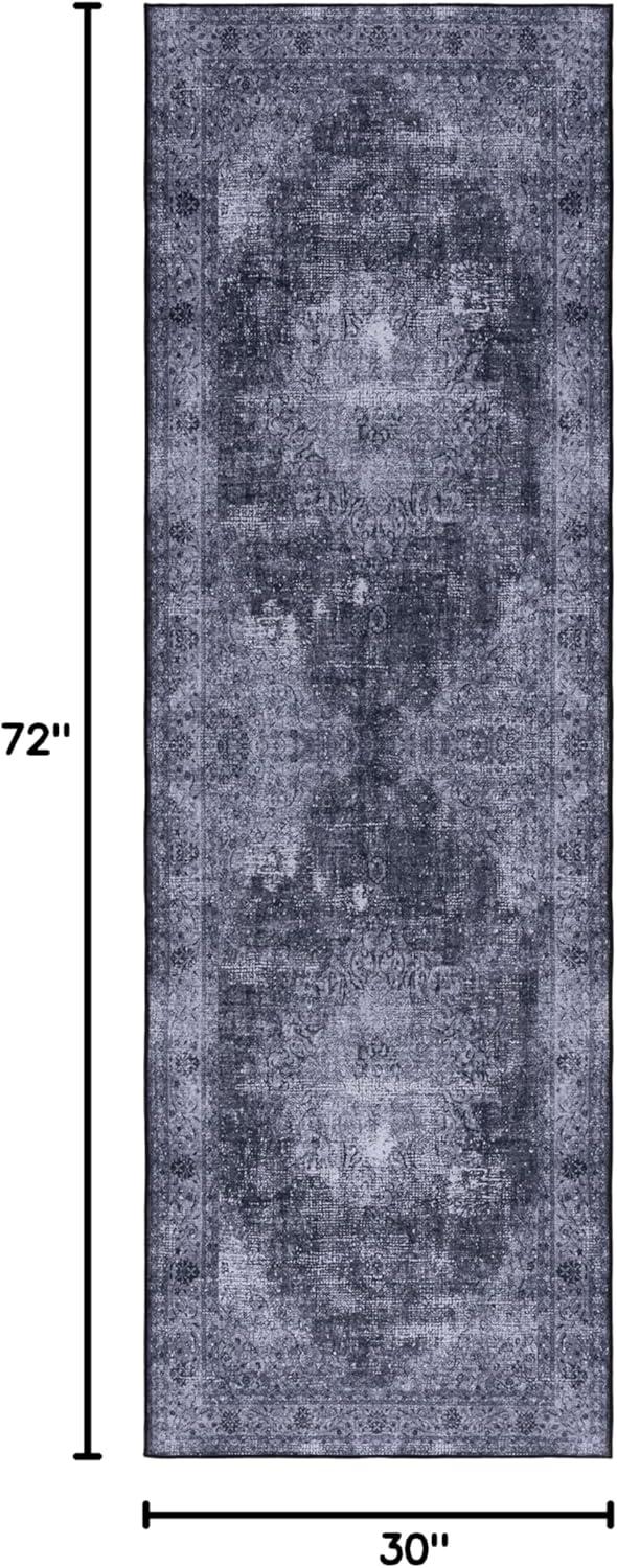 image:imageSAFAVIEH Washable Rug Tucson Collection 8 x 10 Black amp Grey Slip Resistant amp Easy to Clean Ideal for Living Room Bedroom Dining Space TSN190ZBlackGrey