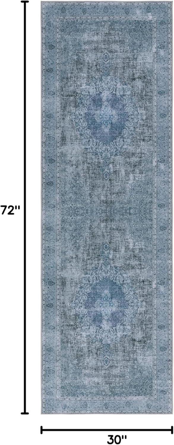 image:imageSAFAVIEH Washable Rug Tucson Collection 8 x 10 Black amp Grey Slip Resistant amp Easy to Clean Ideal for Living Room Bedroom Dining Space TSN190ZGreen