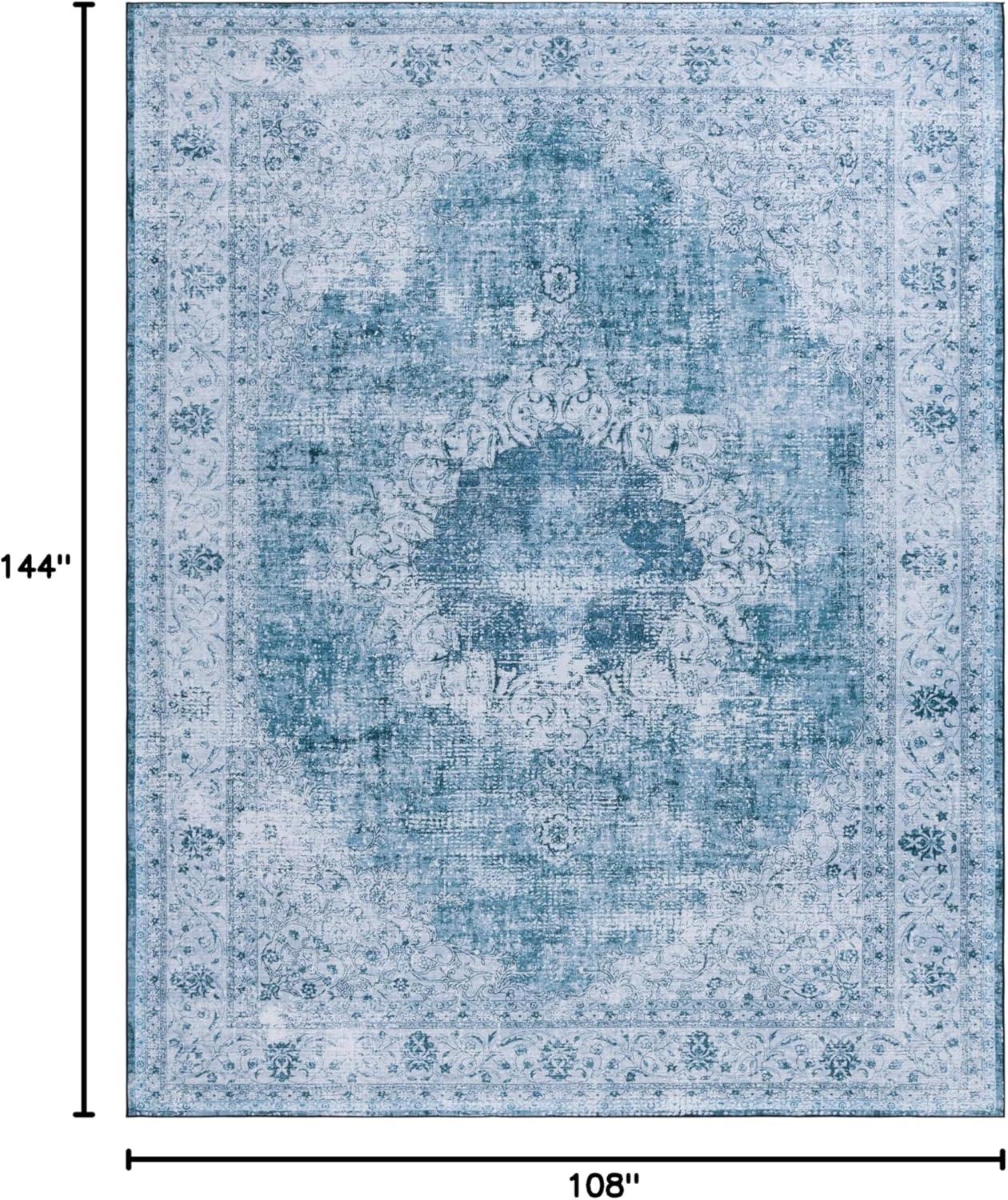 image:imageSAFAVIEH Washable Rug Tucson Collection 8 x 10 Black amp Grey Slip Resistant amp Easy to Clean Ideal for Living Room Bedroom Dining Space TSN190ZGreenGrey