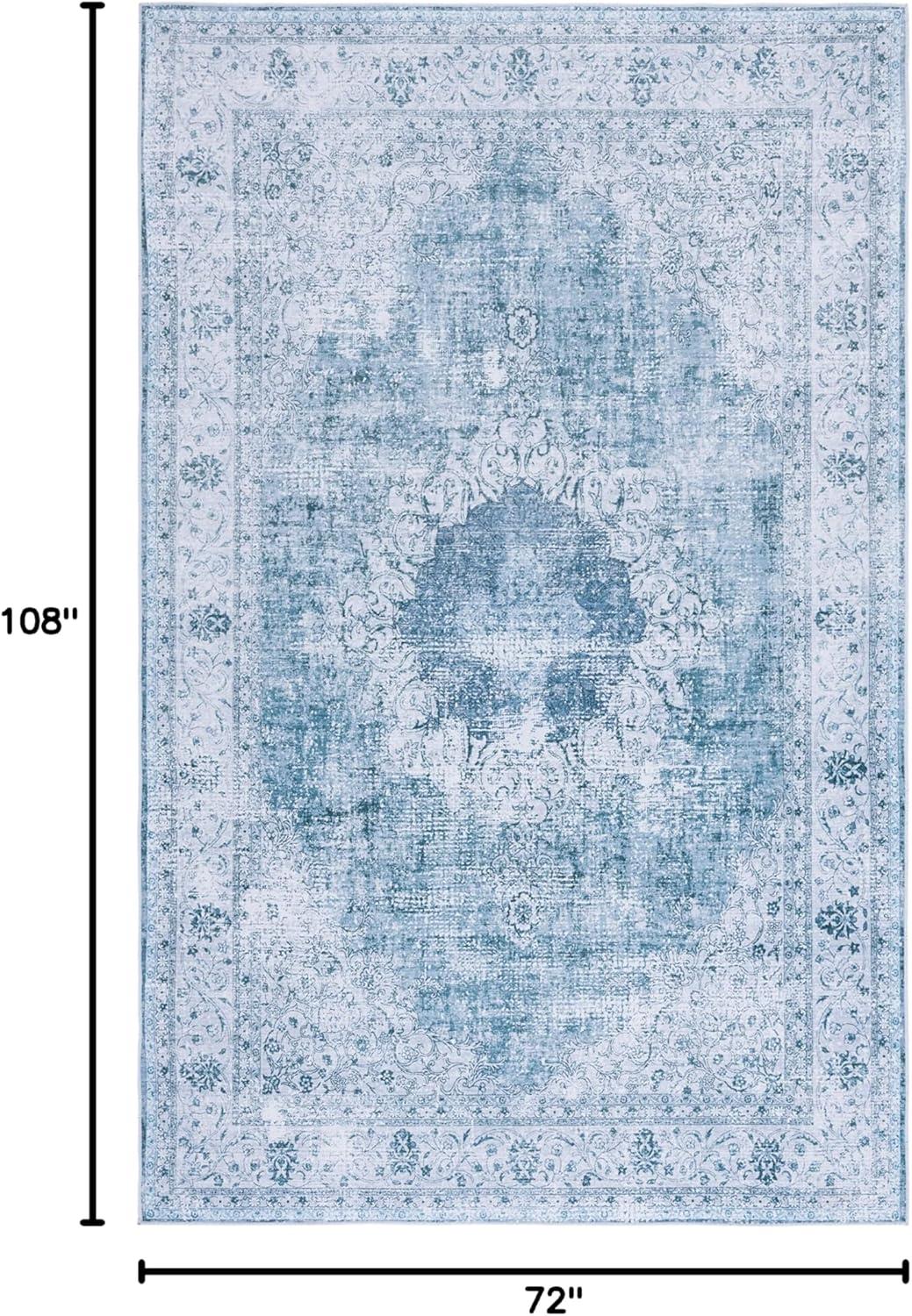 image:imageSAFAVIEH Washable Rug Tucson Collection 8 x 10 Black amp Grey Slip Resistant amp Easy to Clean Ideal for Living Room Bedroom Dining Space TSN190ZGreenGrey