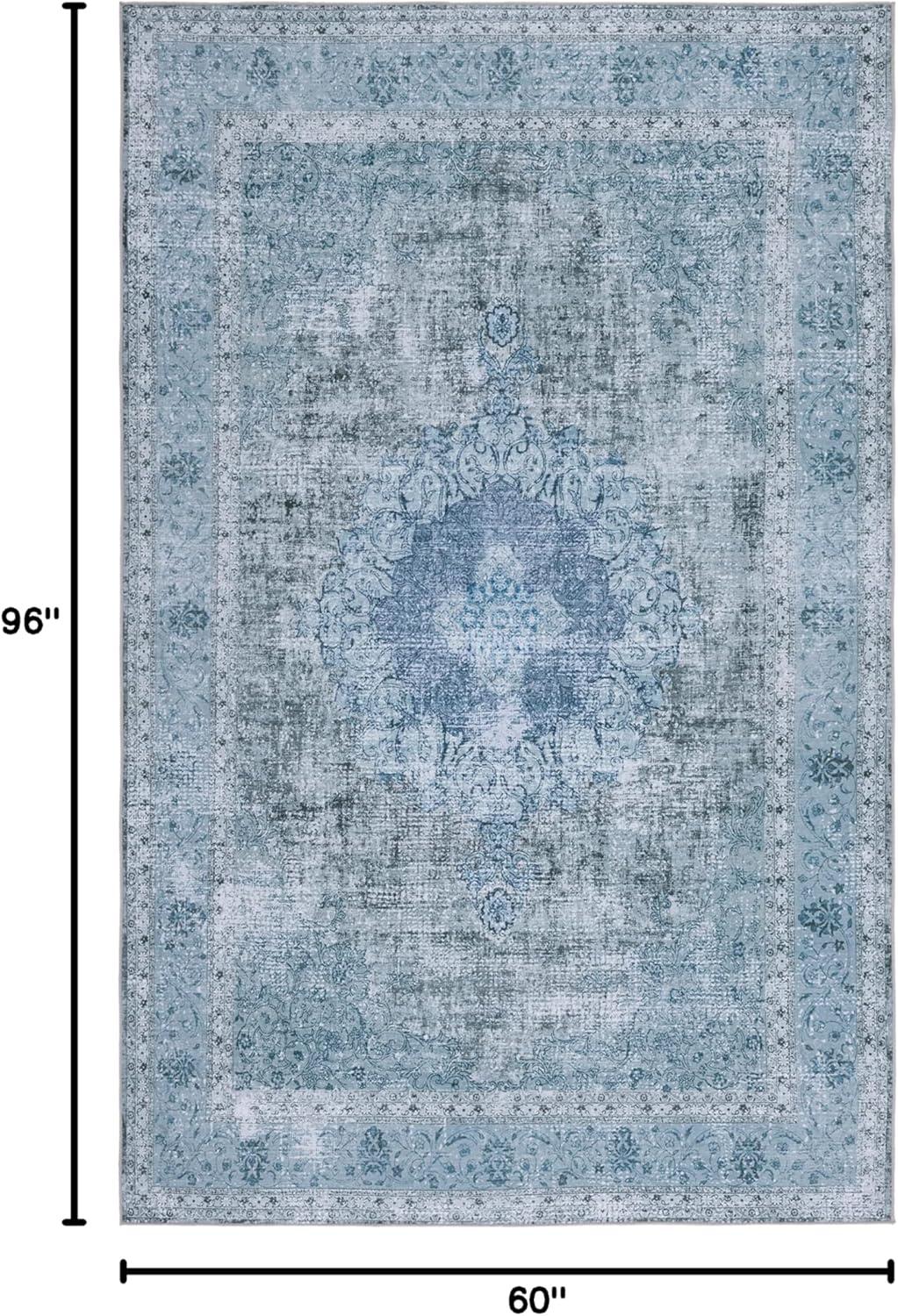 image:imageSAFAVIEH Washable Rug Tucson Collection 8 x 10 Black amp Grey Slip Resistant amp Easy to Clean Ideal for Living Room Bedroom Dining Space TSN190ZGreen