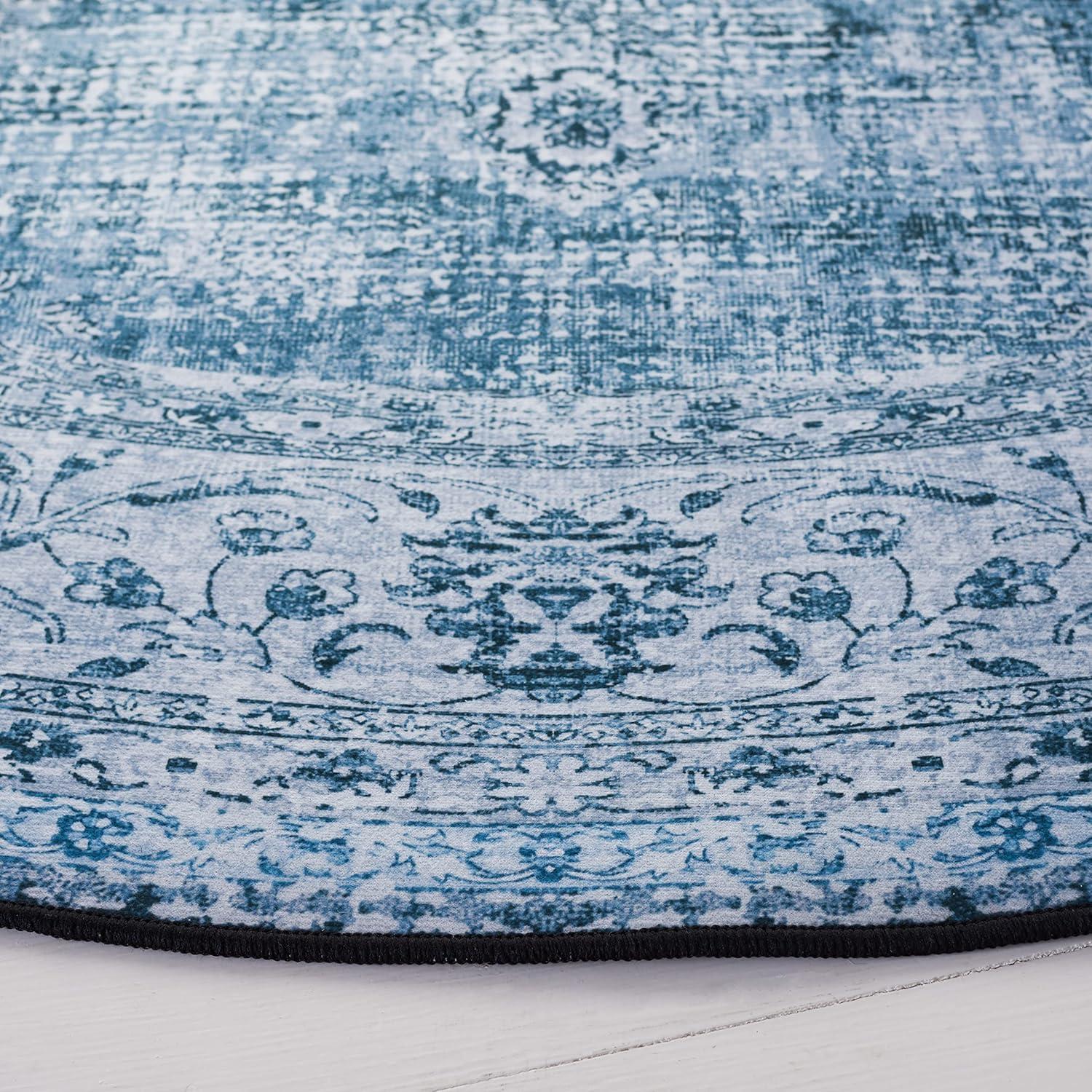 image:imageSAFAVIEH Washable Rug Tucson Collection 8 x 10 Black amp Grey Slip Resistant amp Easy to Clean Ideal for Living Room Bedroom Dining Space TSN190ZGreenGrey
