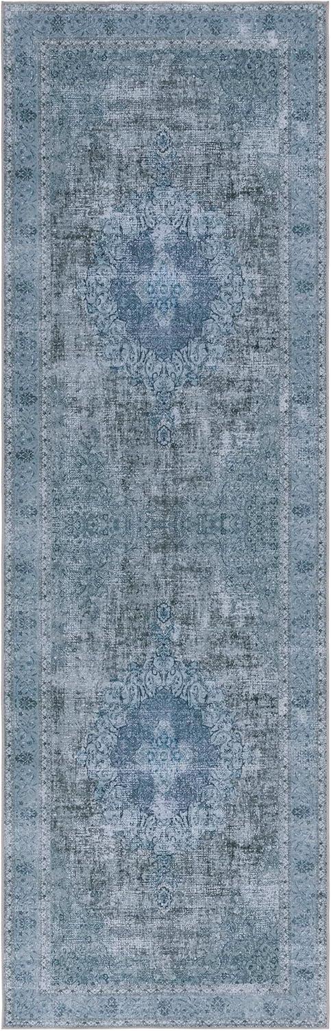 image:imageSAFAVIEH Washable Rug Tucson Collection 8 x 10 Black amp Grey Slip Resistant amp Easy to Clean Ideal for Living Room Bedroom Dining Space TSN190ZGreen