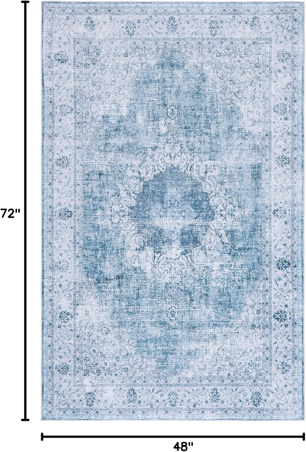 image:imageSAFAVIEH Washable Rug Tucson Collection 8 x 10 Black amp Grey Slip Resistant amp Easy to Clean Ideal for Living Room Bedroom Dining Space TSN190ZGreenGrey
