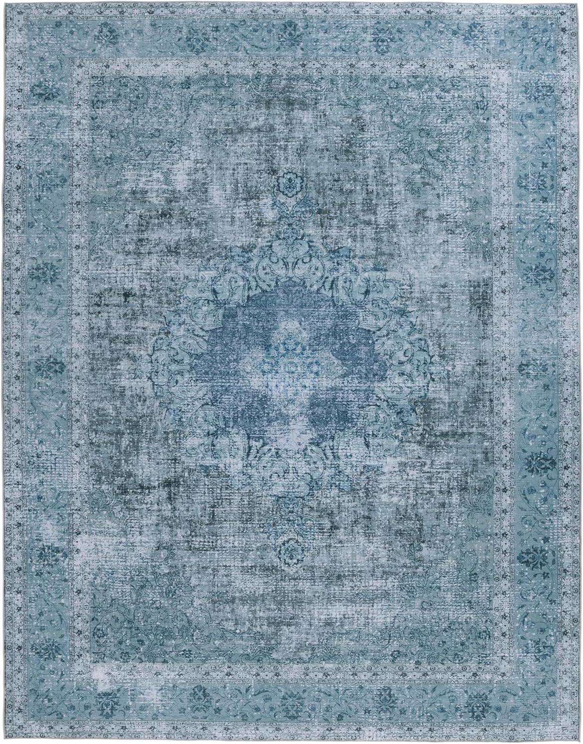 image:imageSAFAVIEH Washable Rug Tucson Collection 8 x 10 Black amp Grey Slip Resistant amp Easy to Clean Ideal for Living Room Bedroom Dining Space TSN190ZGreen