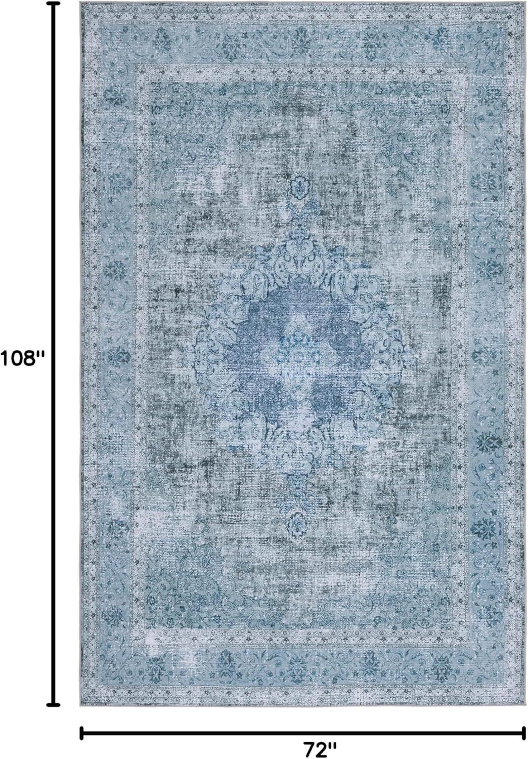 image:imageSAFAVIEH Washable Rug Tucson Collection 8 x 10 Black amp Grey Slip Resistant amp Easy to Clean Ideal for Living Room Bedroom Dining Space TSN190ZGreen