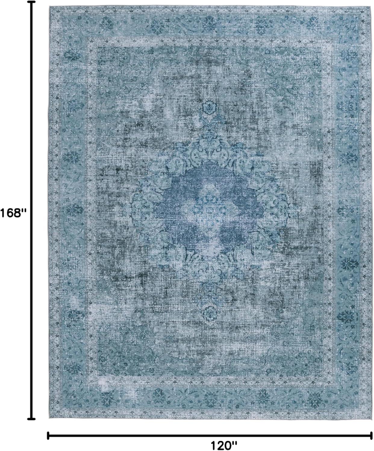 image:imageSAFAVIEH Washable Rug Tucson Collection 8 x 10 Black amp Grey Slip Resistant amp Easy to Clean Ideal for Living Room Bedroom Dining Space TSN190ZGreen