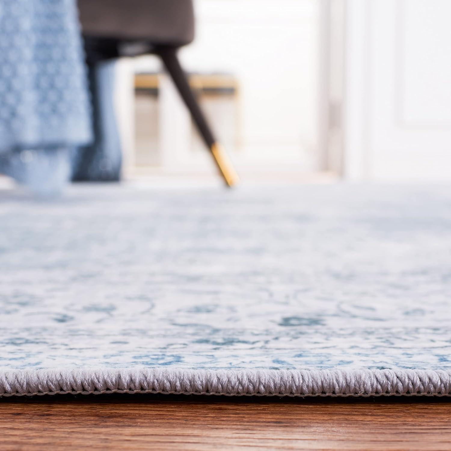 image:imageSAFAVIEH Washable Rug Tucson Collection 8 x 10 Black amp Grey Slip Resistant amp Easy to Clean Ideal for Living Room Bedroom Dining Space TSN190ZGreenGrey