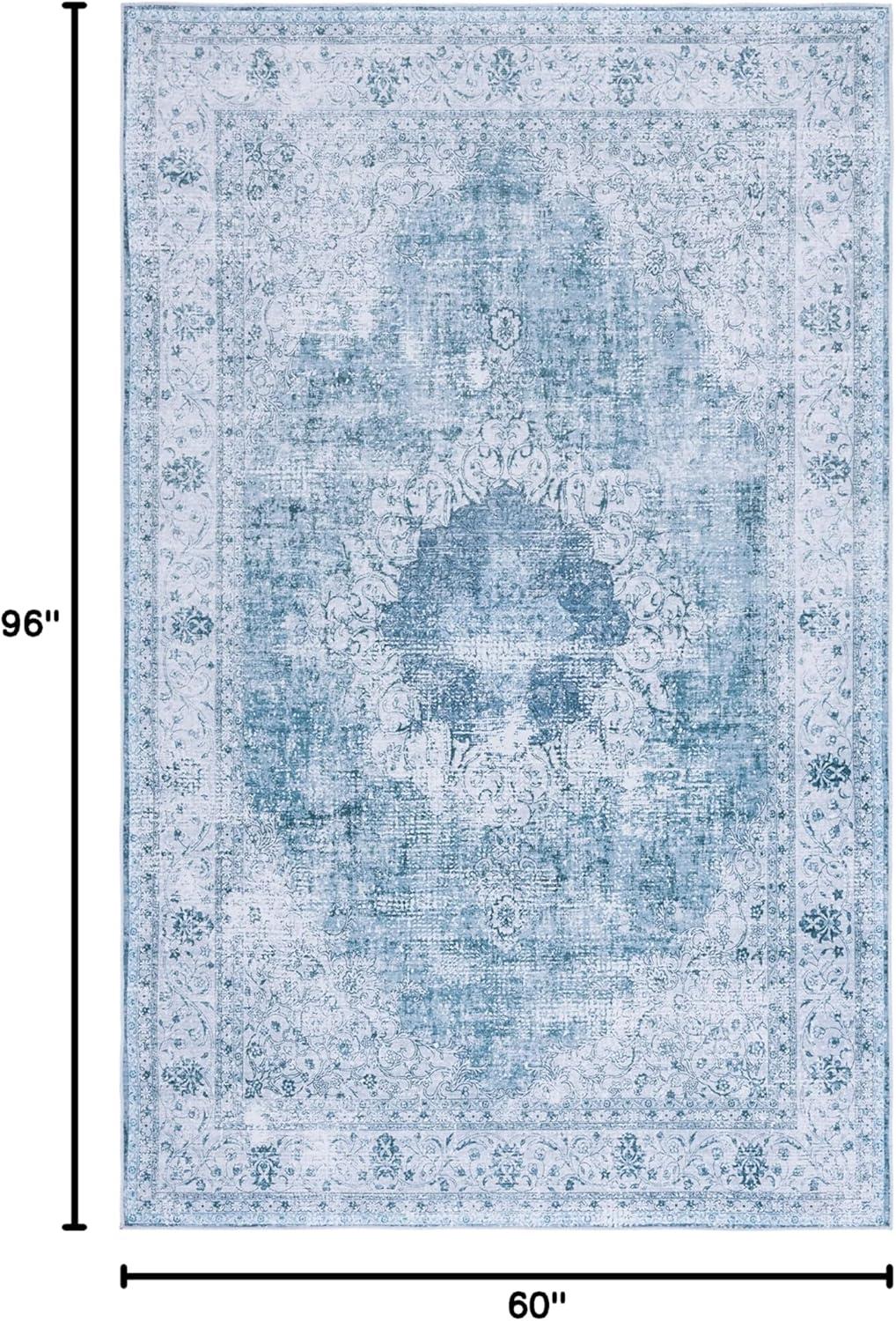 image:imageSAFAVIEH Washable Rug Tucson Collection 8 x 10 Black amp Grey Slip Resistant amp Easy to Clean Ideal for Living Room Bedroom Dining Space TSN190ZGreenGrey