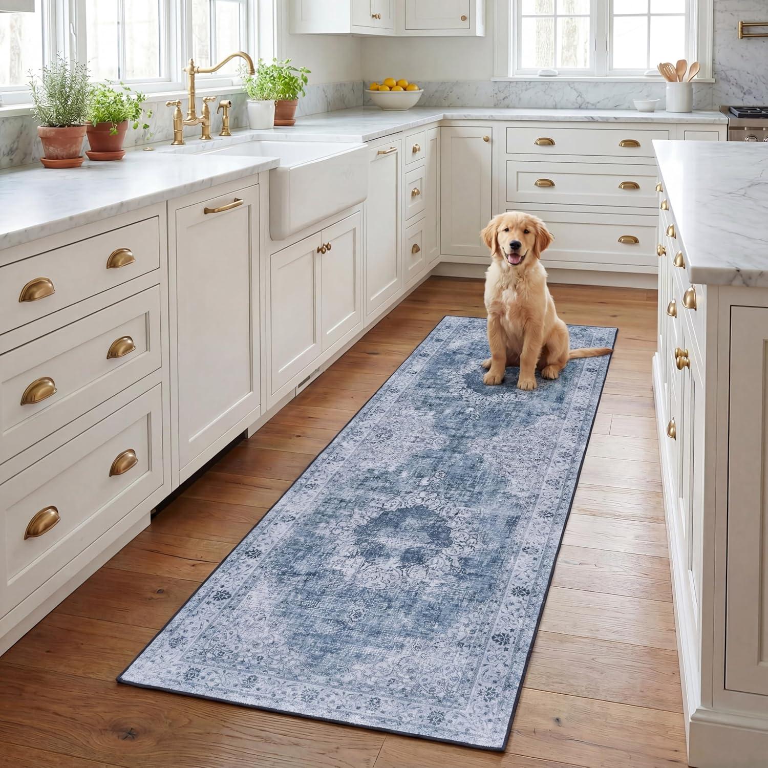 image:imageSAFAVIEH Washable Rug Tucson Collection 8 x 10 Black amp Grey Slip Resistant amp Easy to Clean Ideal for Living Room Bedroom Dining Space TSN190ZGreenGrey