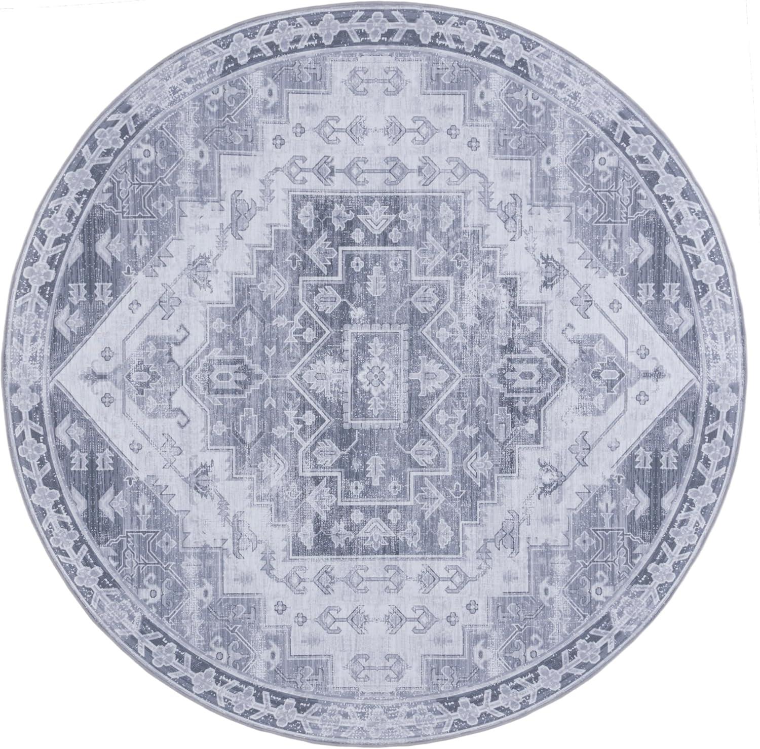 image:imageSAFAVIEH Washable Rug Tucson Collection 8 x 10 Blue amp Rust Slip Resistant amp Easy to Clean Ideal for Living Room Bedroom Dining Space TSN116MGreyLight Grey