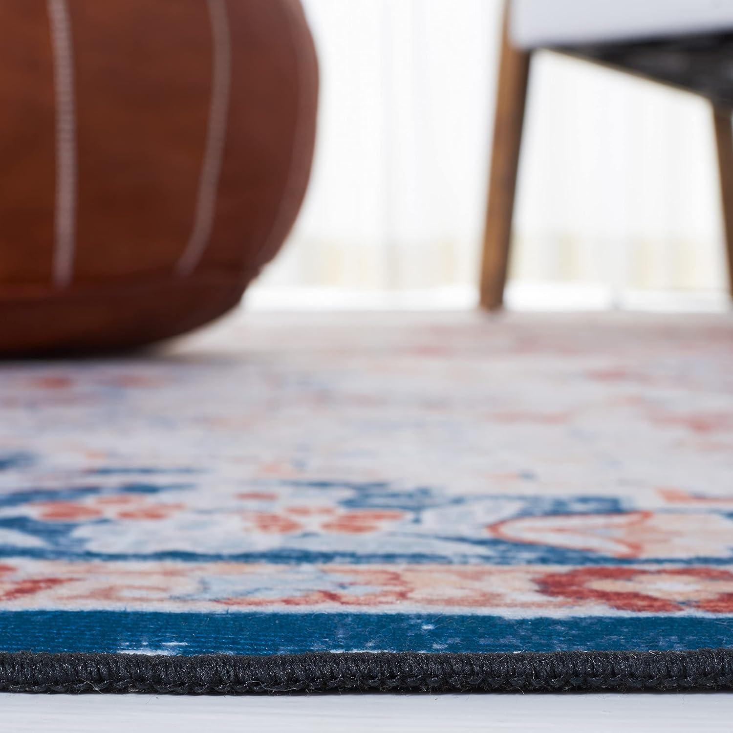 image:imageSAFAVIEH Washable Rug Tucson Collection 8 x 10 Grey amp Rust Slip Resistant amp Easy to Clean Ideal for Living Room Bedroom Dining Space TSN117FBeigeRust